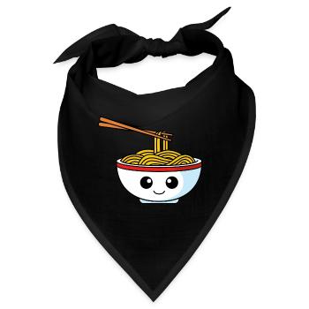 Nudeln Comic - Bandana - Schwarz - Vorne