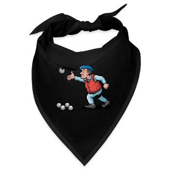 Franzose spielt Petanque für einen Petanque - Bandana - Schwarz - Vorne