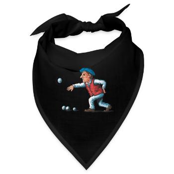 Franzose spielt Petanque für einen Petanque - Bandana - Schwarz - Vorne