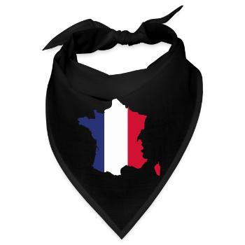 Flagge Frankreichs - Flagge Frankreichs - Bandana - Schwarz - Vorne