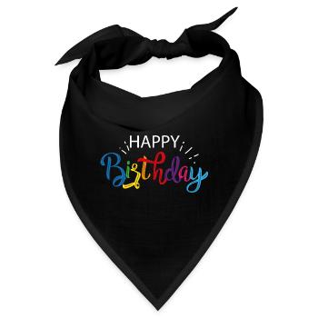 Geburtstag Jahre Geschenk Happy Birthday Ehrentag - Bandana - Schwarz - Vorne