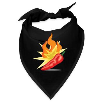 Feurig scharfe Chilischote hinterlässt Brennen - Bandana - Schwarz - Vorne