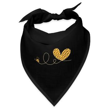 Fliegende Biene Frauen Honig Herz Imker - Bandana - Schwarz - Vorne