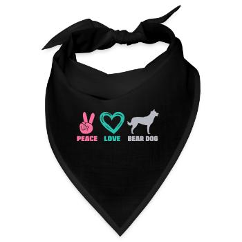 Germanischer Karelischer Bärenhund Peace Love - Bandana - Schwarz - Vorne