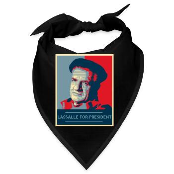 "Lassalle-Obama für Präsidenten" - Bandana - Schwarz - Vorne