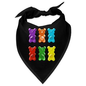 gummibärchen,bärchen,süß - Bandana - Schwarz - Vorne