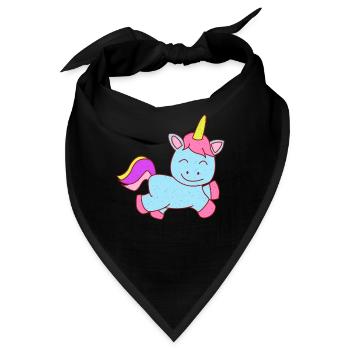 Einhorn Zeichnung - Bandana - Schwarz - Vorne
