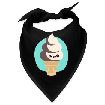 süßes Softeis Sommer Kawaii - Bandana - Schwarz - Vorne
