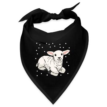 Baby Lamm Schaf Frohe Ostern Schnee Schafe - Bandana - Schwarz - Vorne