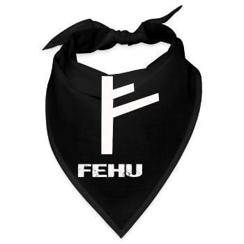 Wikinger Rune Fehu - Bandana - Schwarz - Vorne