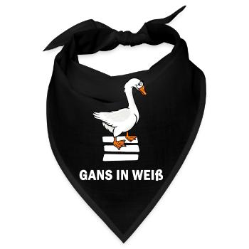 gans gänsefeder gänsefreund gans in weiß - Bandana - Schwarz - Vorne