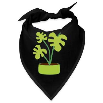 Blumentopf Pflanze Geschenk  - Bandana - Schwarz - Vorne