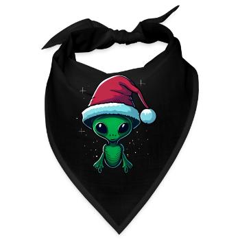 Weihnachtsalien, Weihnachtsoutfit - Bandana - Schwarz - Vorne