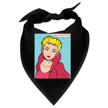 Königin ohne König Pop-Art - Bandana - Schwarz - Vorne