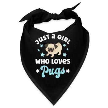 Hund Mops Möpse - Bandana - Schwarz - Vorne