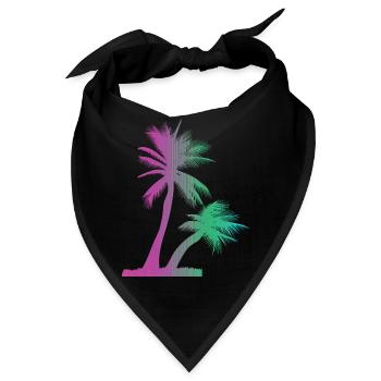 Tropisches Strand Paradies Palmen Regenbogen 7 - Bandana - Schwarz - Vorne