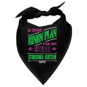 streunerkatze säugetier falbkatze lustiger spruch - Bandana - Schwarz - Vorne
