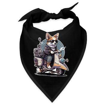 Walisischer Corgi Pembroke - Bandana - Schwarz - Vorne