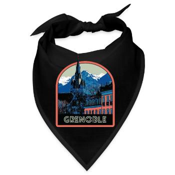 Illustration emblematische Ansicht von Grenoble - Bandana - Schwarz - Vorne