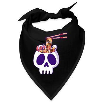 Schädel und Nudeln - Bandana - Schwarz - Vorne