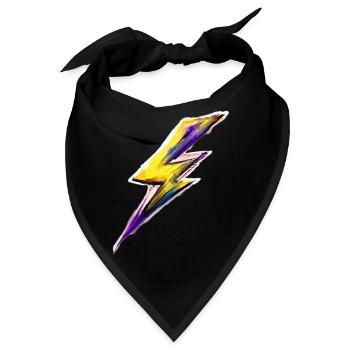Stilisierter Blitz - Bandana - Schwarz - Vorne