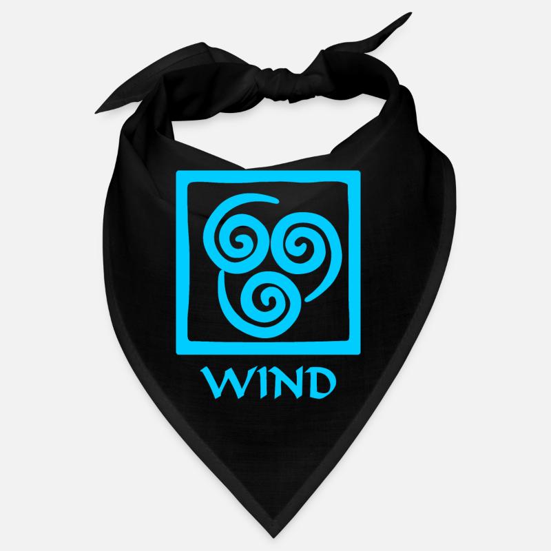 Symbol des Windes blauer Text 'WIND' Bandana