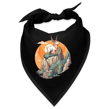 Gartenfreund Ziege auf Bergspitze - Bandana - Schwarz - Vorne