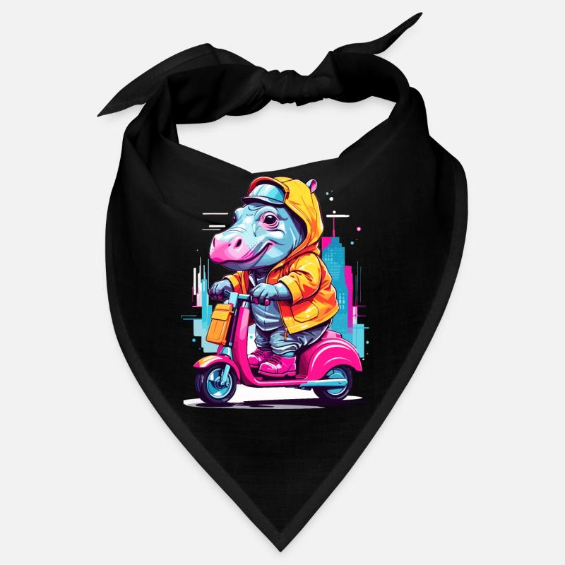 Nilpferd auf Roller Bandana