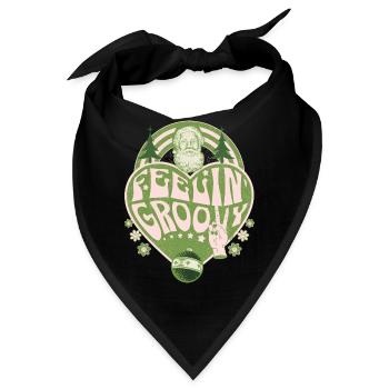 Grooviger Weihnachtsmann im Retro-Stil - Bandana - Schwarz - Vorne