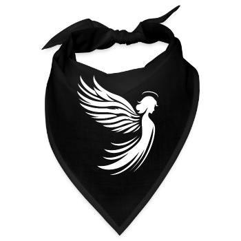Ein Engel mit Flügel und Heiligenschein Silhouette - Bandana - Schwarz - Vorne