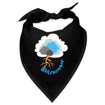 Blitz Gewitter Wolke Sturm Meteorologie - Bandana - Schwarz - Vorne