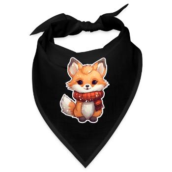 Winterliche Füchsin - Bandana - Schwarz - Vorne