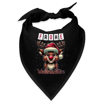 Frohe Weihnachten Rudolf das Rentier Adventszeit - Bandana - Schwarz - Vorne