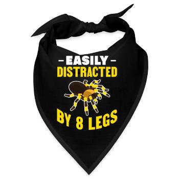 Funny Easily Distracted - Tarantula Pet Arachnid - Bandana - Schwarz - Vorne