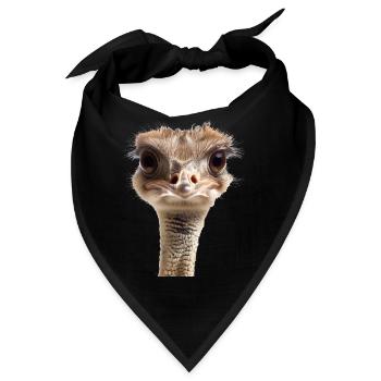 Der Strauß lebt in Savannen und Wüsten - Bandana - Schwarz - Vorne