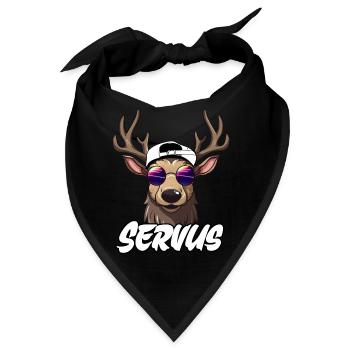 Hirschgeweih Servus Grantler Trachtenshirt Mann - Bandana - Schwarz - Vorne