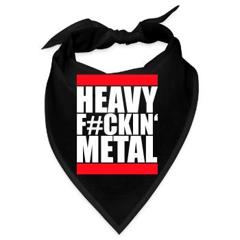 Heavy F#ckin' Metal Hard Rock Music Text Fun Zitat - Bandana - Schwarz - Vorne