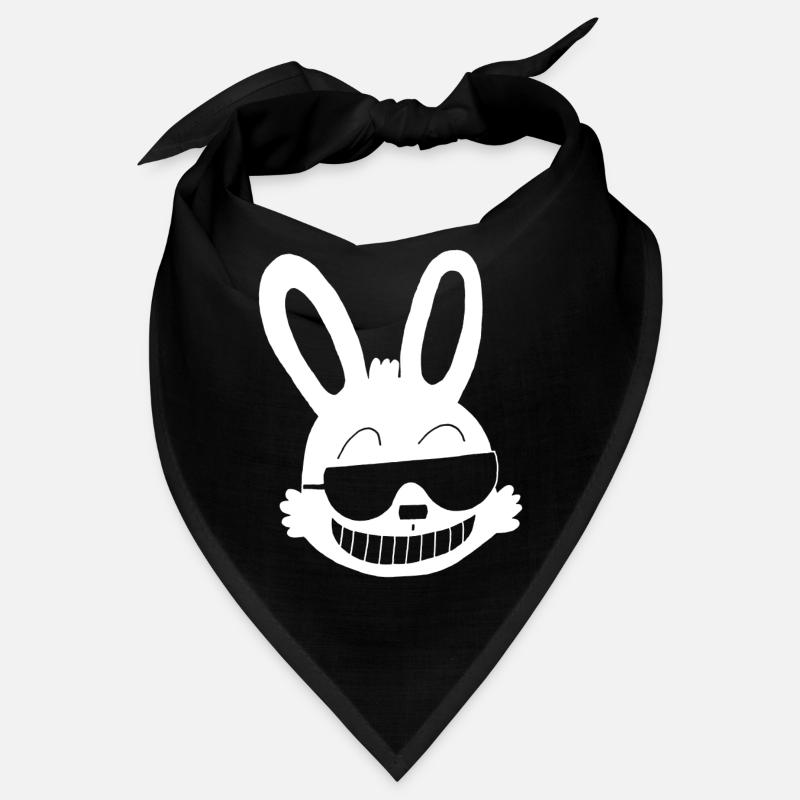 White rabbit showing off Bandana