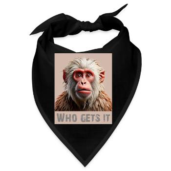 Affe – Who Gets It? | Witziges Design - Bandana - Schwarz - Vorne