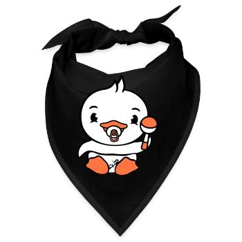Ente Baby Kind Rassel Windel niedlich Schnuller - Bandana - Schwarz - Vorne