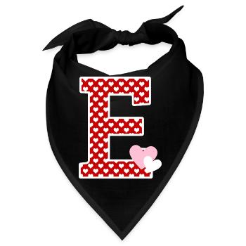 Buchstabe E Herz - Bandana - Schwarz - Vorne