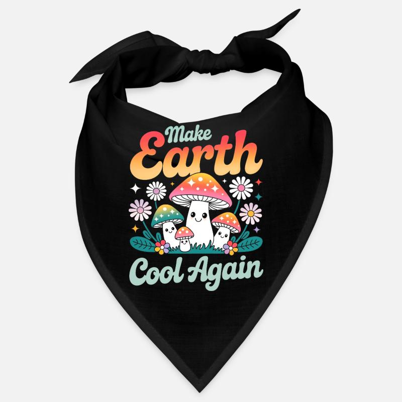 Make Earth Cool Again Kawaii Mushrooms Bandana