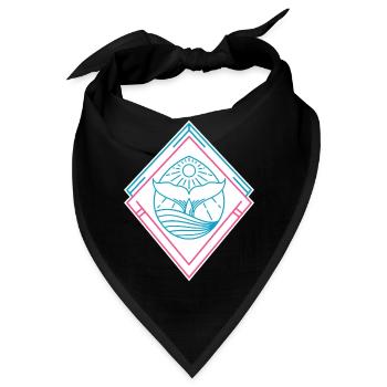 Wal Geometrische Formen – Trendy Hipster Design - Bandana - Schwarz - Vorne