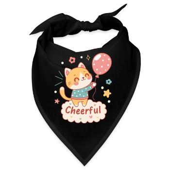 Festliche Ballonkatze - Bandana - Schwarz - Vorne