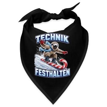 Brillenlangur auf der Zuckerstange - Bandana - Schwarz - Vorne