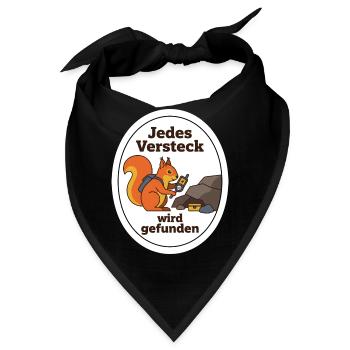 Geocaching Eichhörnchen Cache Schatz Geschenk - Bandana - Schwarz - Vorne