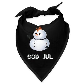 Gothic Schneemann God Jul - Schwedisch - Bandana - Schwarz - Vorne