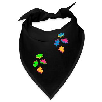 vier Puzzleteile - Bandana - Schwarz - Vorne