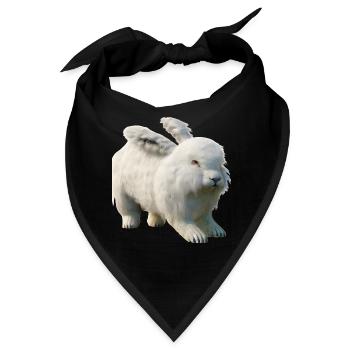 Flauschiges Angorakaninchen - Bandana - Schwarz - Vorne