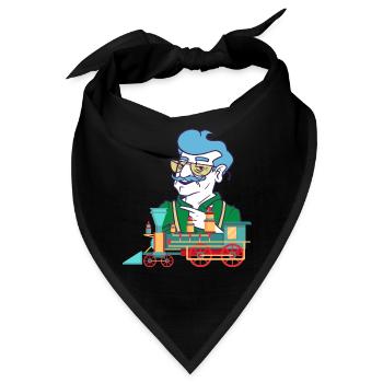 Modelleisenbahn Opa Zug Eisenbahner Schaffner - Bandana - Schwarz - Vorne